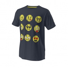 Wilson Tennis Tshirt Emoti Fun Tech (Cotton Blend) Ink Blue Boys